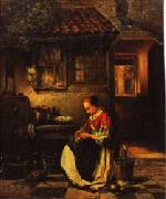 Henri Leys Woman Plucking a Chicken in a Courtyard china oil painting reproduction